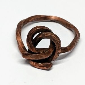 Handcrafted Twisted Copper Knot Ring Size 7.5